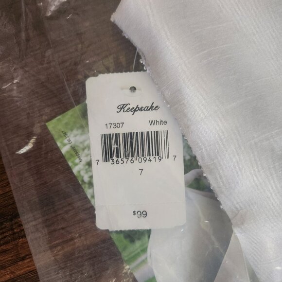 NWT GIRLS 7 KEEPSAKE FANCY DRESS white with tie bow, beaded top - Picture 5 of 6